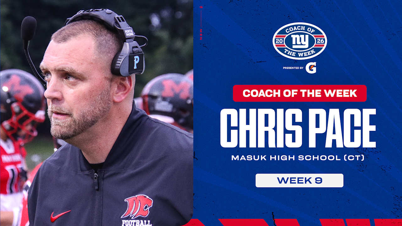 Giants name Masuk's Chris Pace Coach of the Week