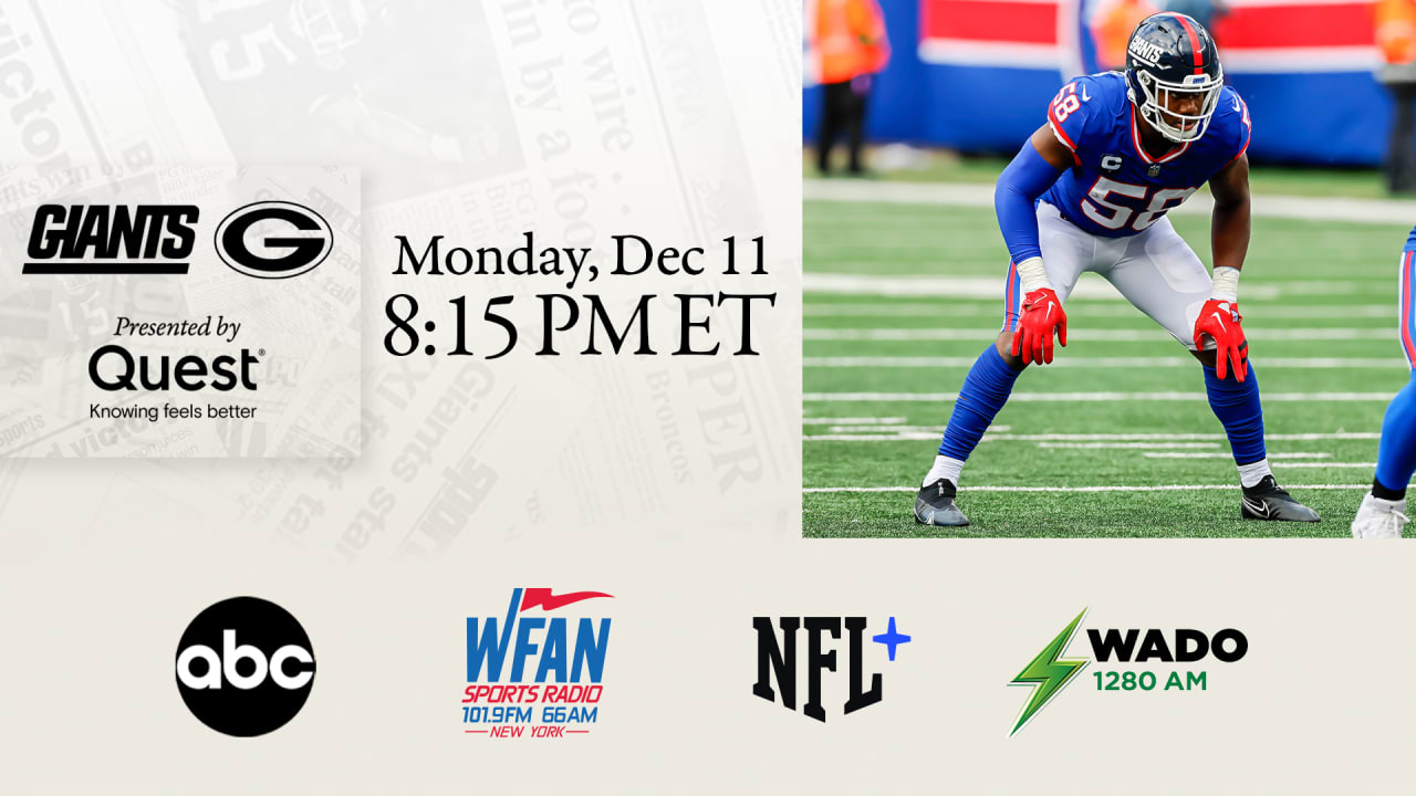 Giants vs. Packers How to Watch, Listen & Live Stream Week 14