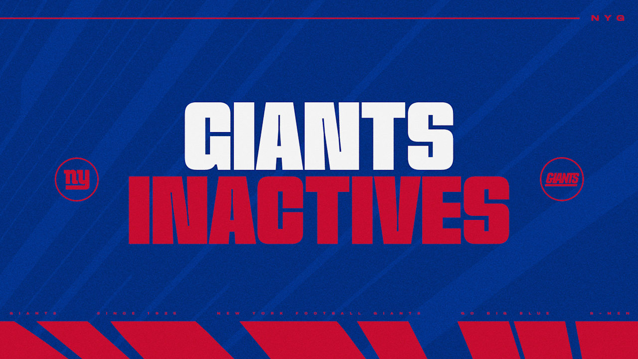 Monday Night Football Inactives: Who's in, who's out - Giants.com image