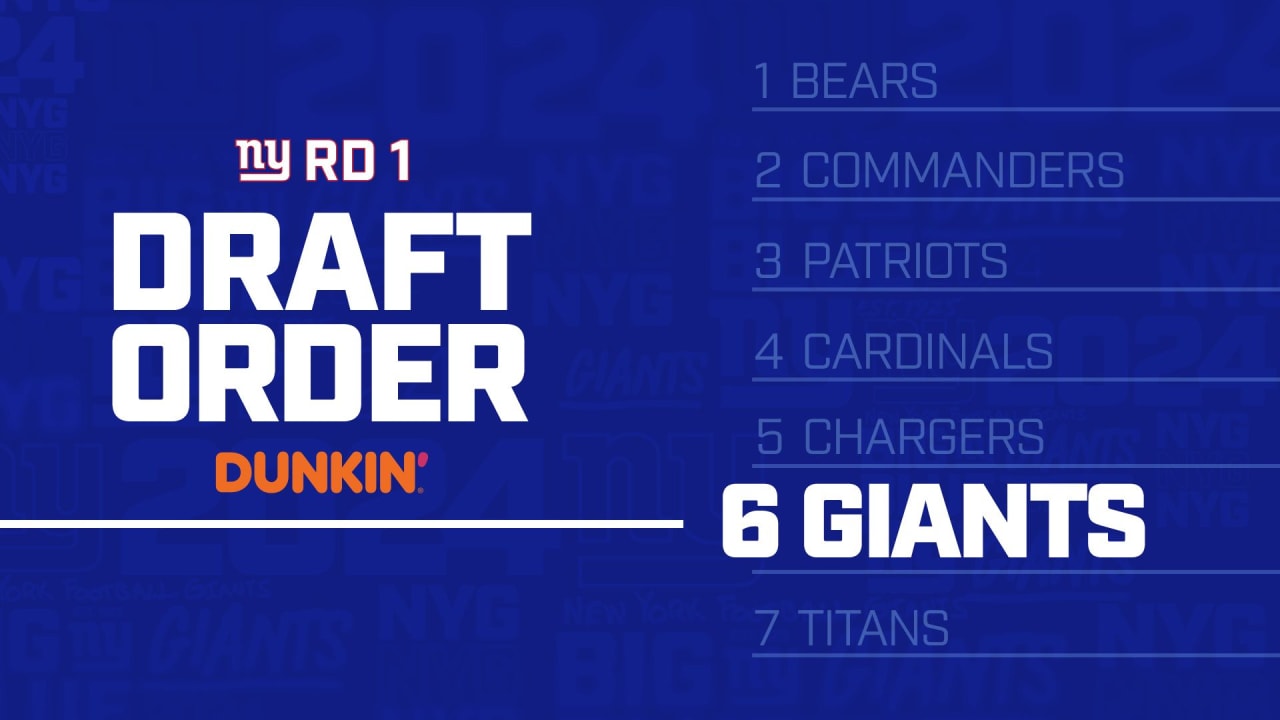 2025 NFL Draft Order Giants hold No. 6 pick