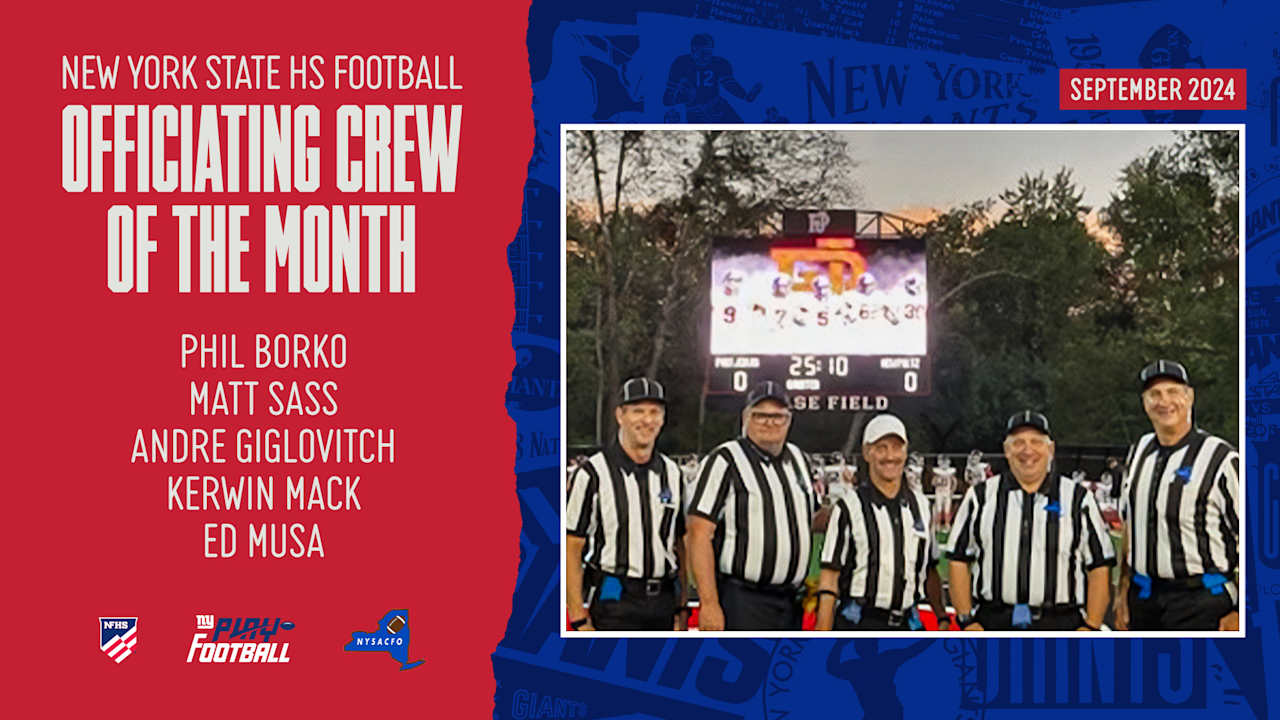 Giants celebrate New York State’s High School Football Officiating Crew of the Month