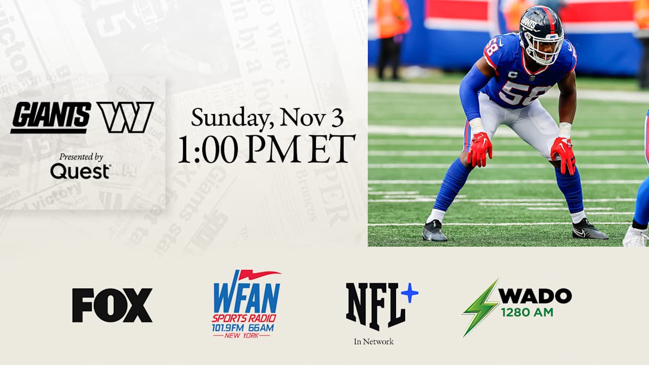Giants vs. Commanders How to Watch Listen Live Stream Week 9