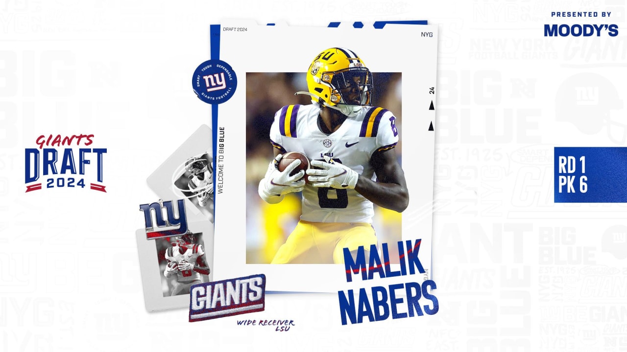 Giants select WR Malik Nabers with 6th pick in 2024 NFL Draft