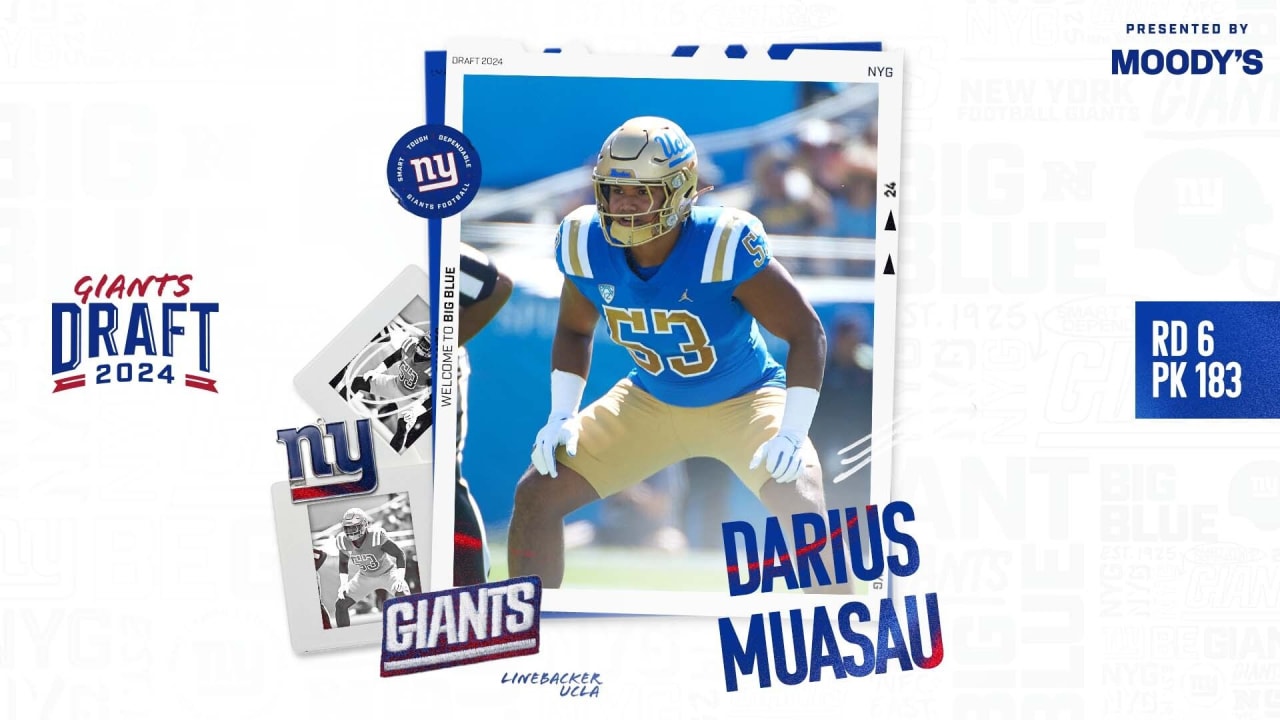 Giants select LB Darius Muasau with 183rd pick in 2024 NFL Draft