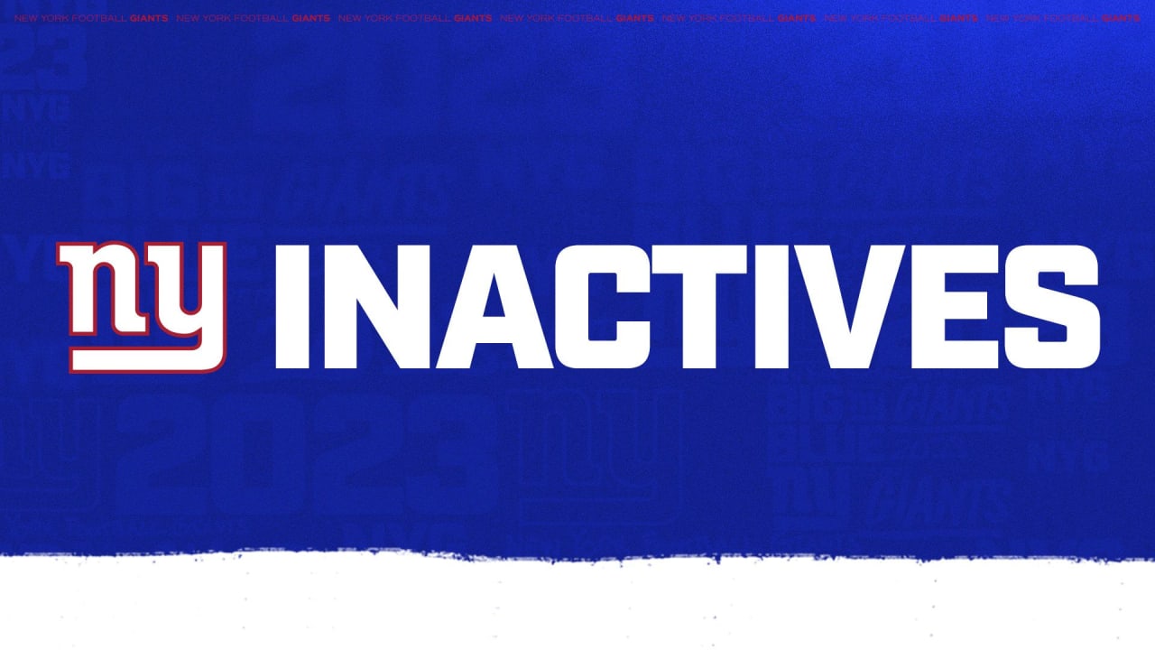 NFL Week 12 Inactives: Who's in, who's out for Giants vs. Patriots