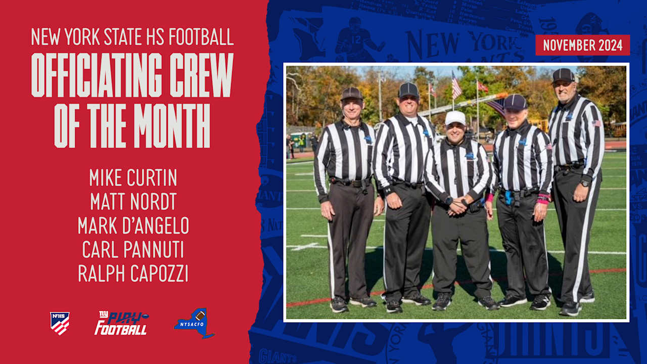 Giants celebrate New York State’s High School Football Officiating Crew of the Month