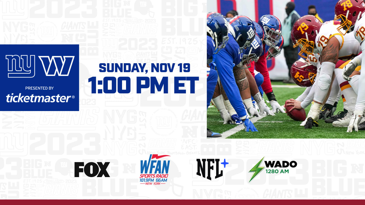 Giants vs. Commanders How to Watch, Listen & Live Stream Week 11