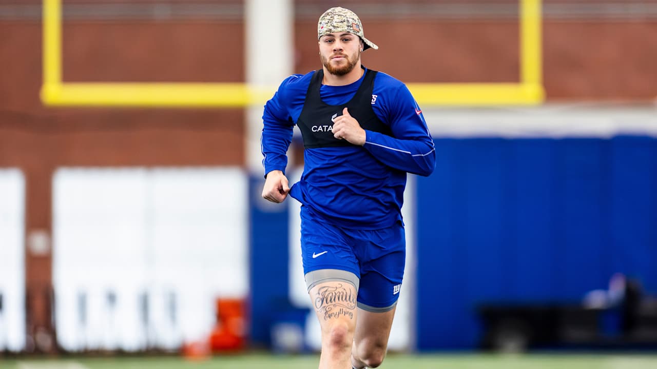 Theo Johnson 'super excited' for young skill group with Russell Wilson at QB