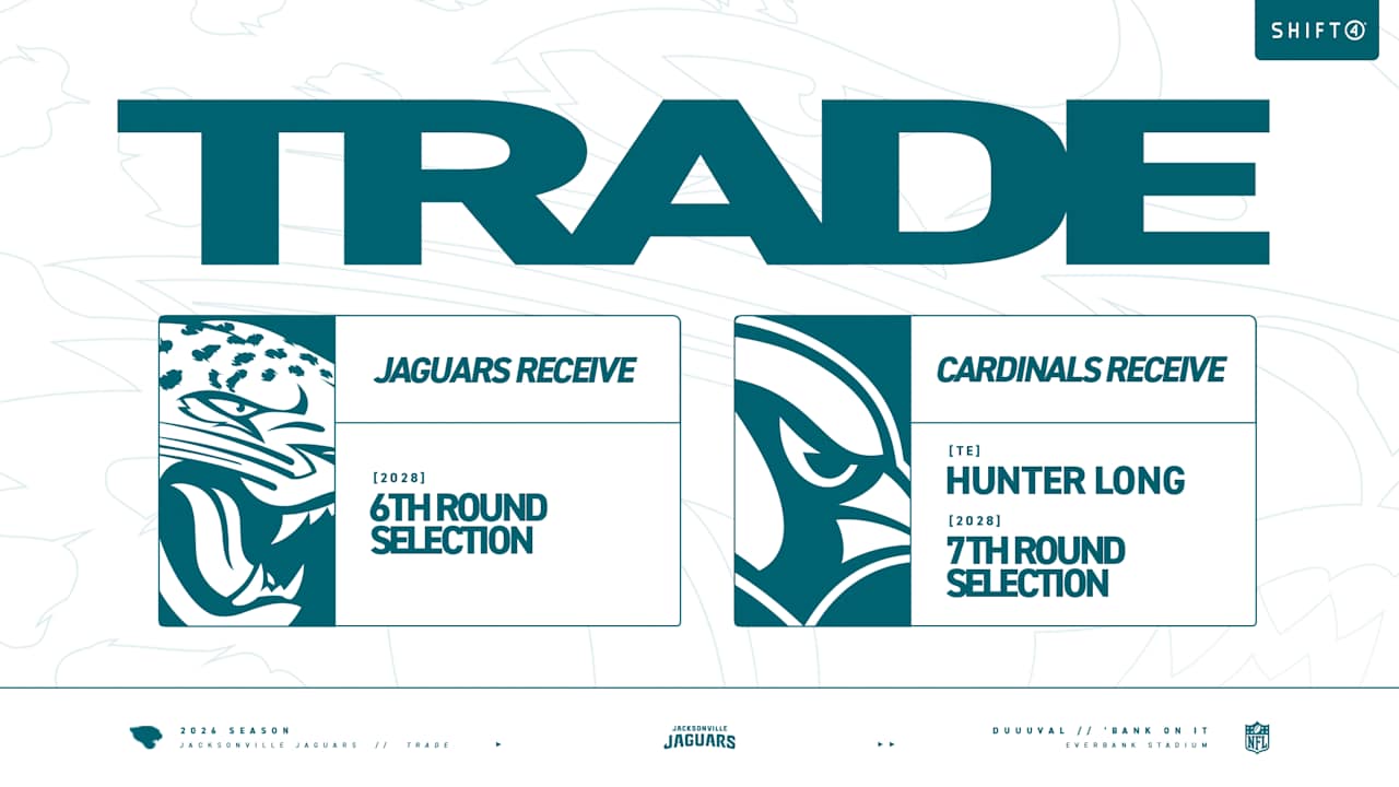 Trade : Jaguars Acquire Sixth - Round Selection in 2028 NFL Draft from Arizona Cardinals