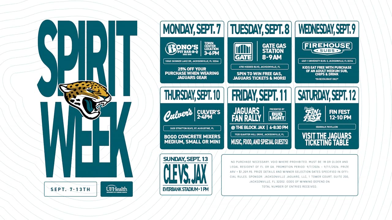 Jaguars 2026 Spirit Week Leading up to Home Opener