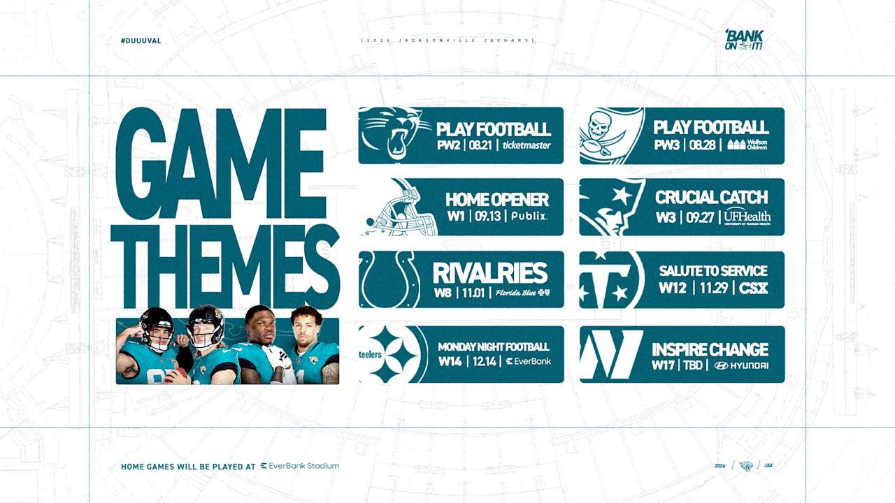 Jaguars Announce 2026 Game Themes