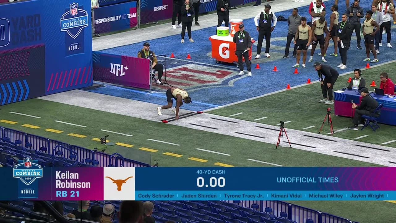 RB Keilan Robinson (Texas) Runs 4.42Second 40Yard Dash at 2025 NFL