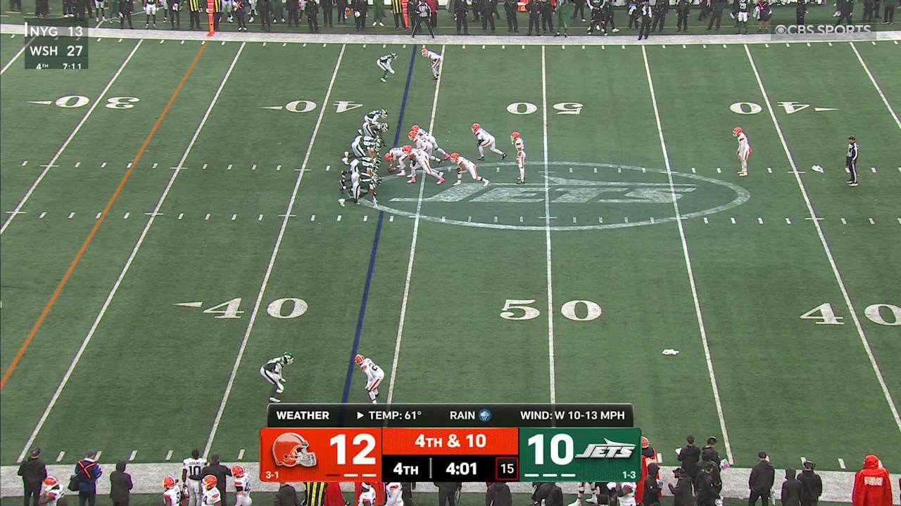 Jets-Browns Highlight | Trevin Wallace Recovers Botched Punt Snap by Browns