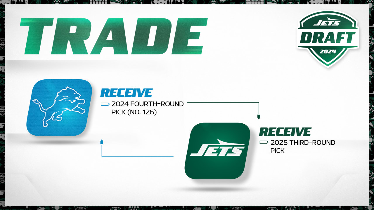 Jets Trade Pick No. 126 for Lions' 3rd Round Pick in 2025