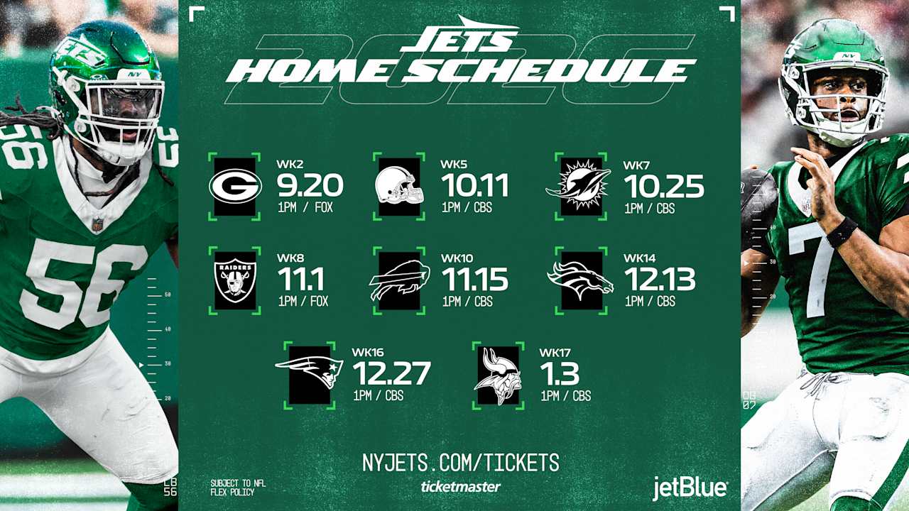 2026 New York Jets Home Schedule: Home Schedule, Tickets and Matchup  Information