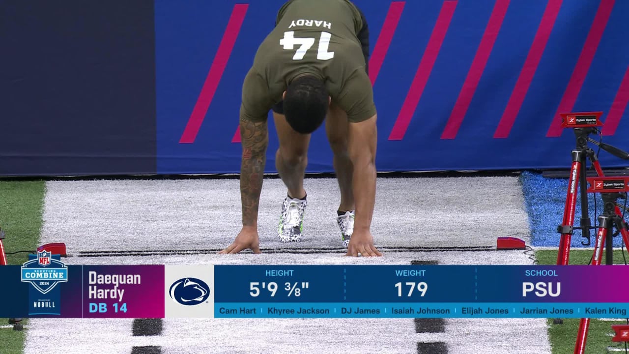 CB Daequan Hardy (Penn State) Runs 4.38Second 40Yard Dash at 2024 NFL