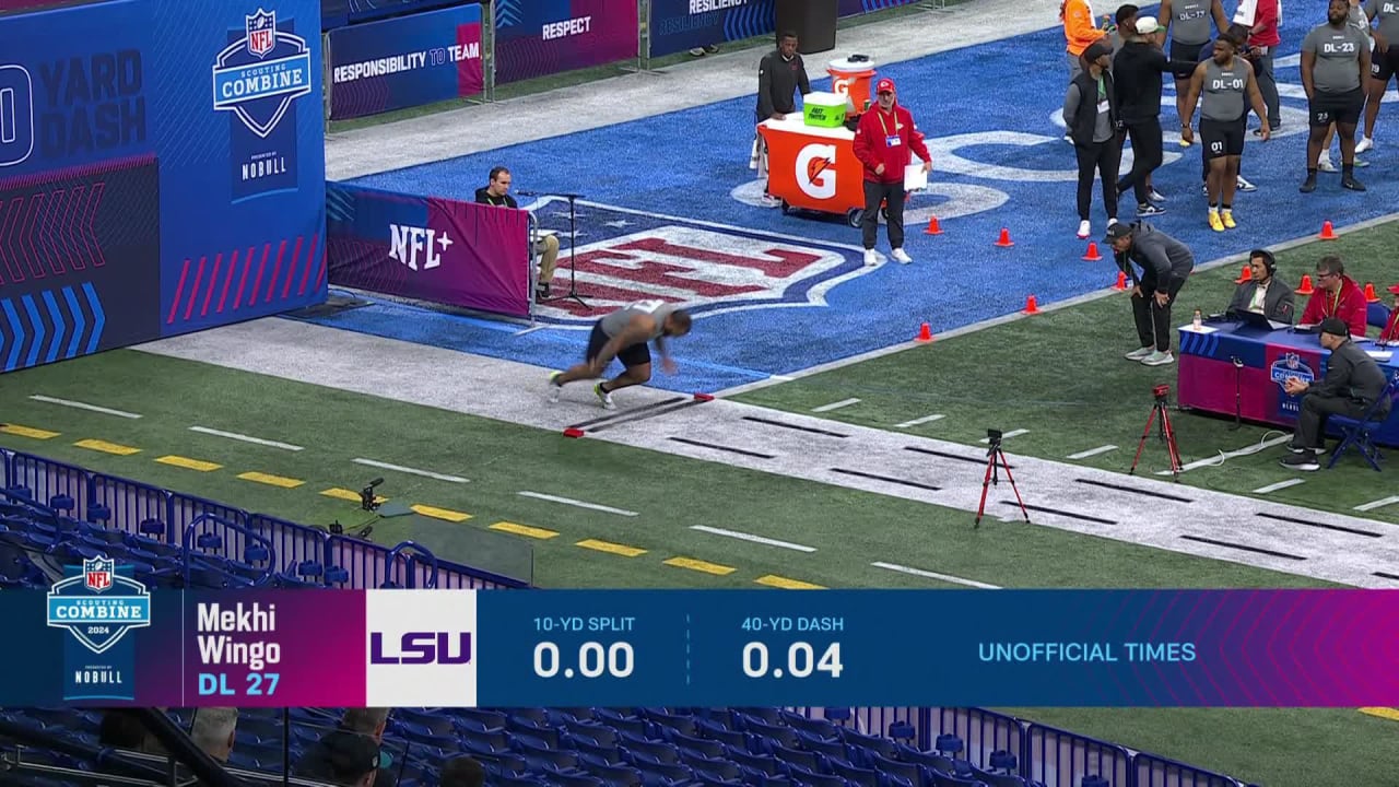 DL Mekhi Wingo (LSU) Runs 4.85Second 40Yard Dash at 2024 NFL Combine