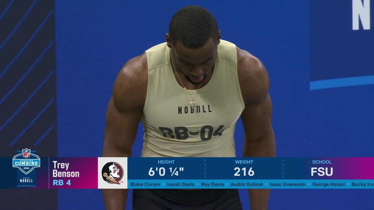 RB Trey Benson (Florida State) Runs 4.39-Second 40-Yard Dash at 2024 ...