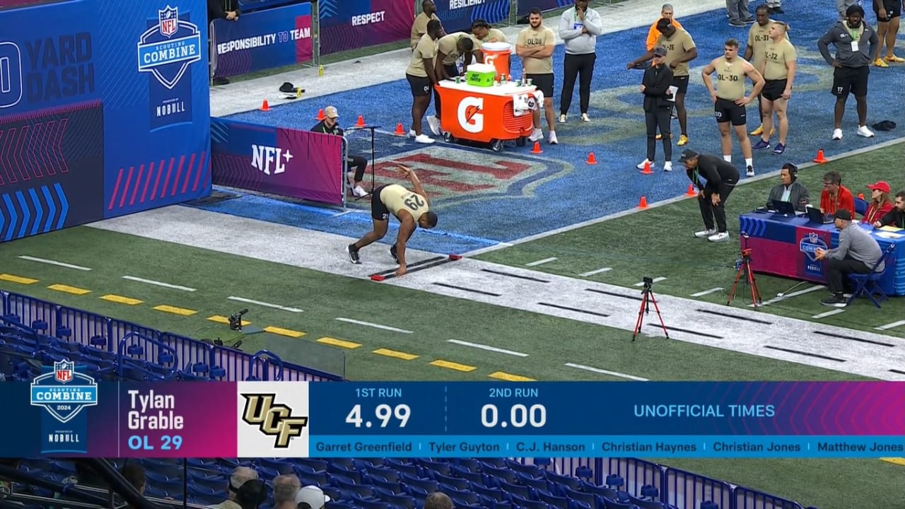 OL Tylan Grable (UCF) Runs 4.95Second 40Yard Dash at 2024 NFL Combine