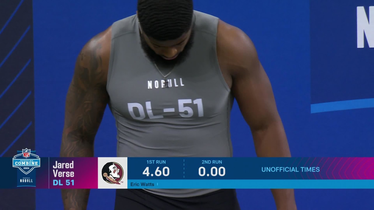 Edge Jared Verse (Florida State) Runs 4.58Second 40Yard Dash at 2024