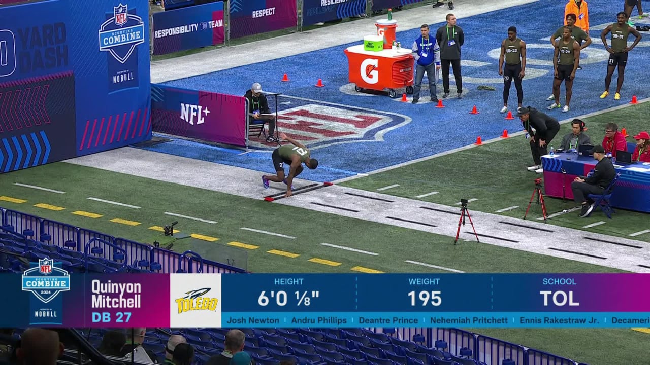 CB Quinyon Mitchell (Toledo) Runs 4.33Second 40Yard Dash at 2024 NFL