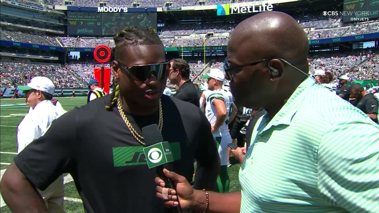 Quincy Williams InGame Interview Jets vs. Commanders