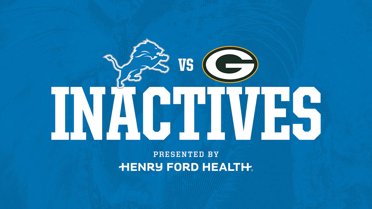 INACTIVES Lions vs Packers  Detroit Lions