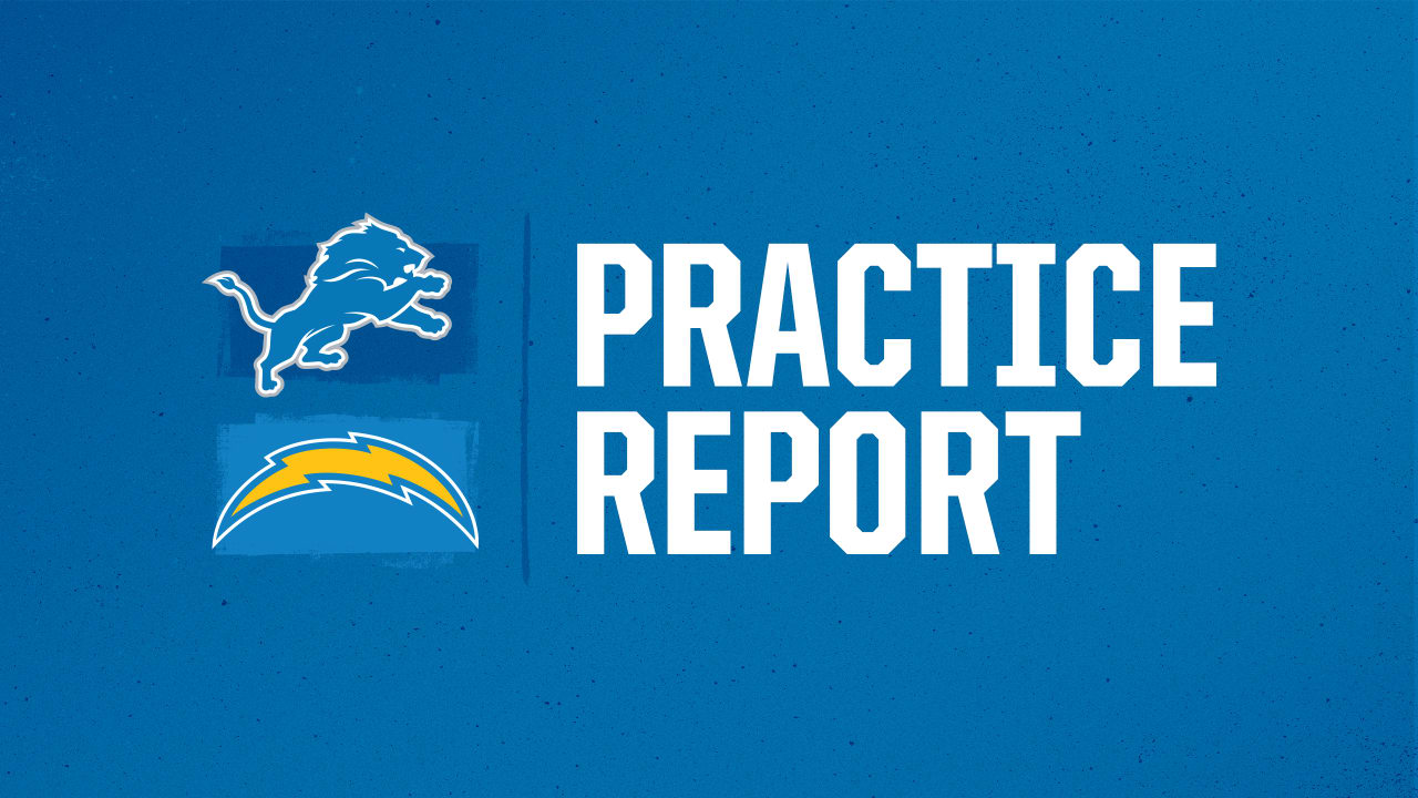 Detroit Lions vs Los Angeles Chargers Week 10 practice report Wednesday, Nov. 8