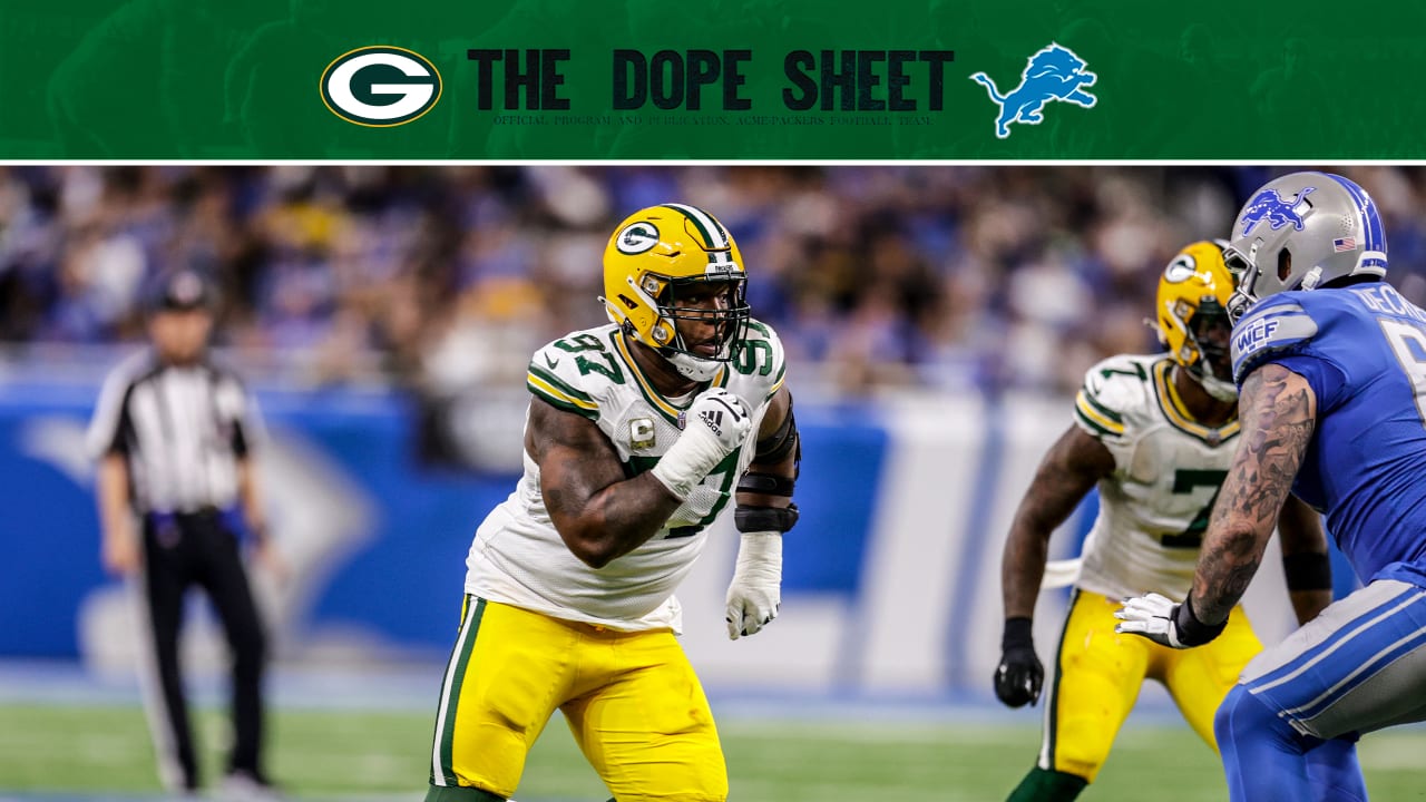 Dope Sheet: Packers travel East to take on the Steelers