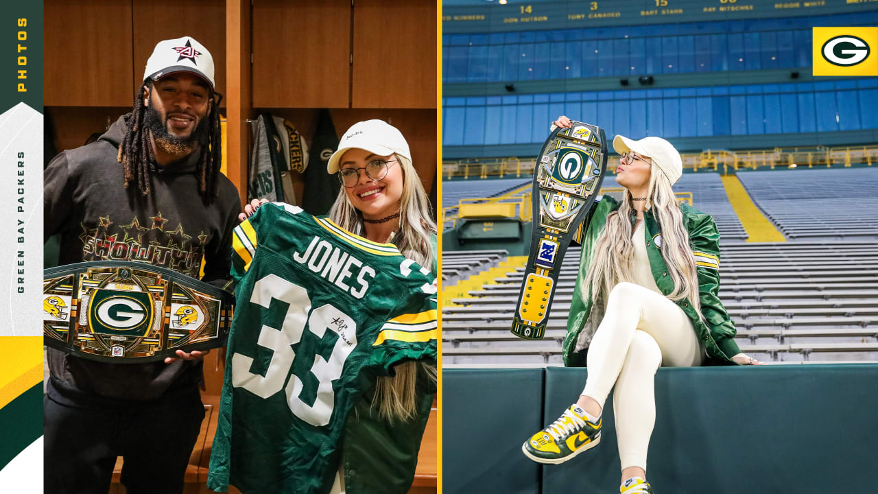 WWE Superstar Liv Morgan visits Lambeau Field