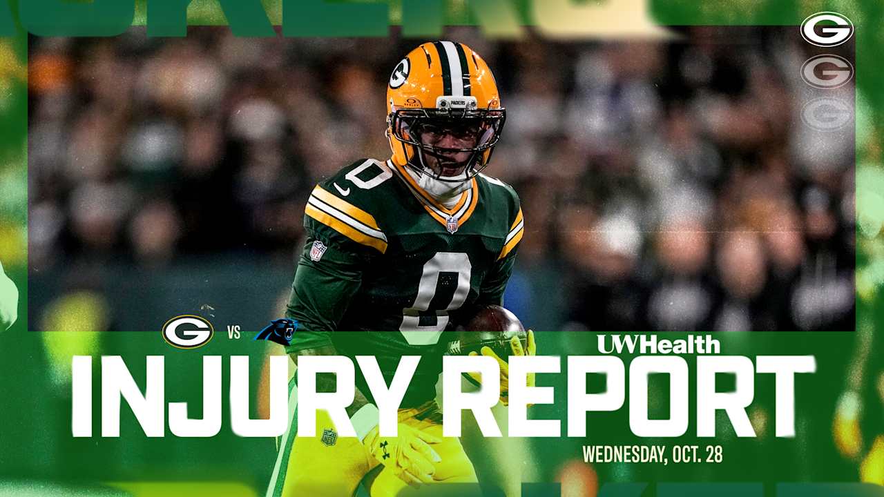 Image accompanying Packers list four questionable, rule out three vs. Panthers | Week 8 Injury Report, from Green Bay Packers – packers.com