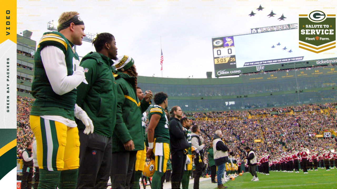 A Green Bay Packers Salute to Service message