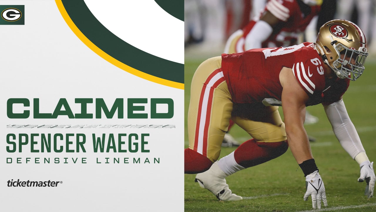 Packers claim DL Spencer Waege off waivers from San Francisco 49ers