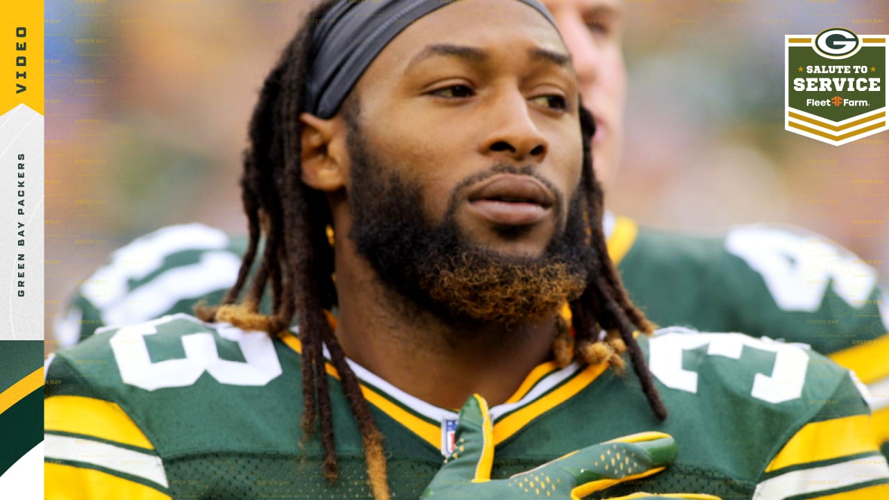 Aaron Jones speaks on his personal connection to the military and why Salute to Service is