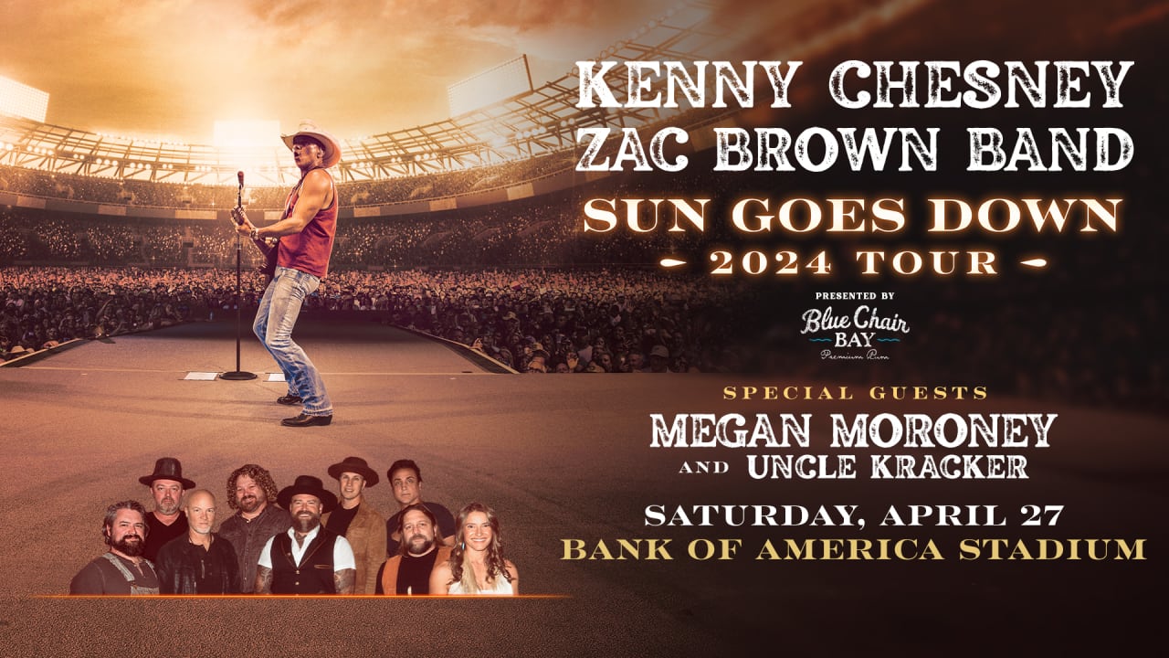 Kenny Chesney Sun Goes Down 2024 Tour coming to Bank of America Stadium