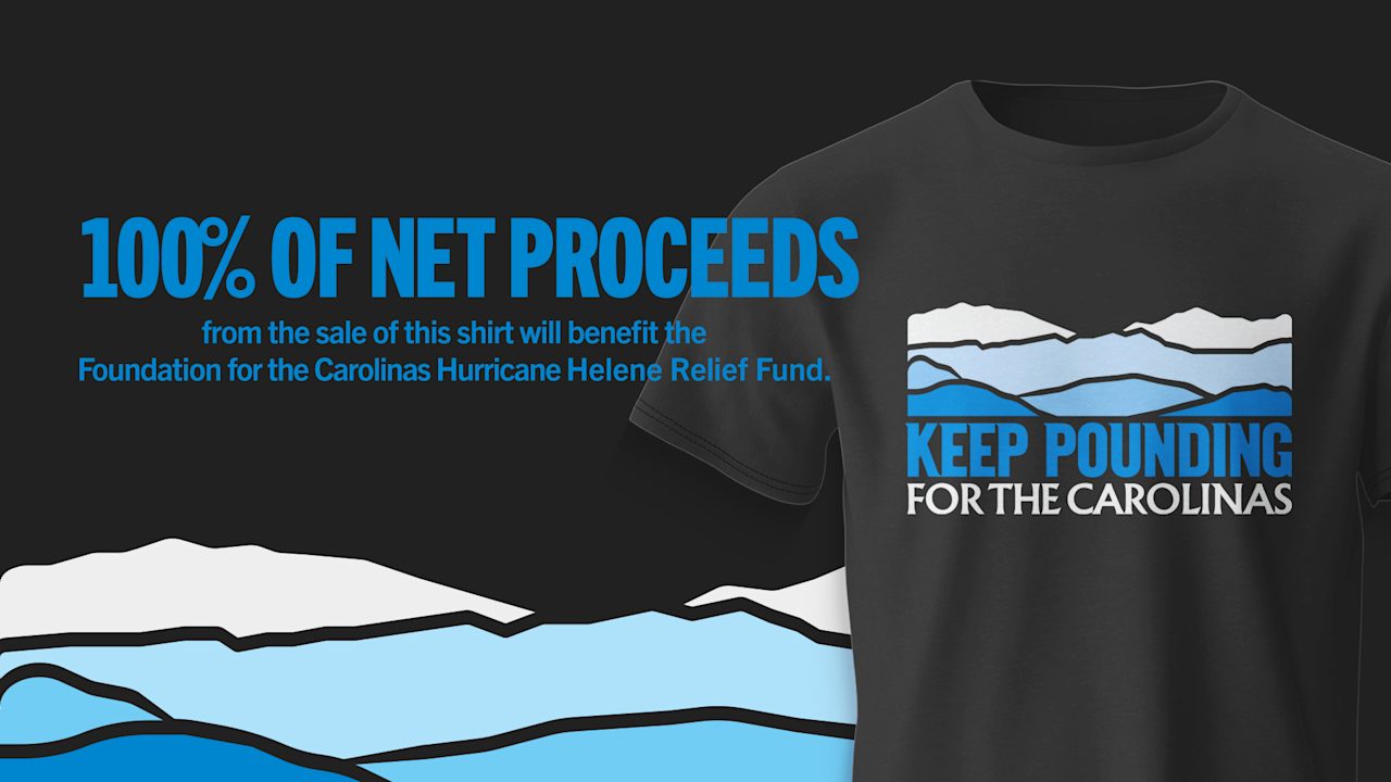 Keep Pounding For The Carolinas fundraising shirts available now