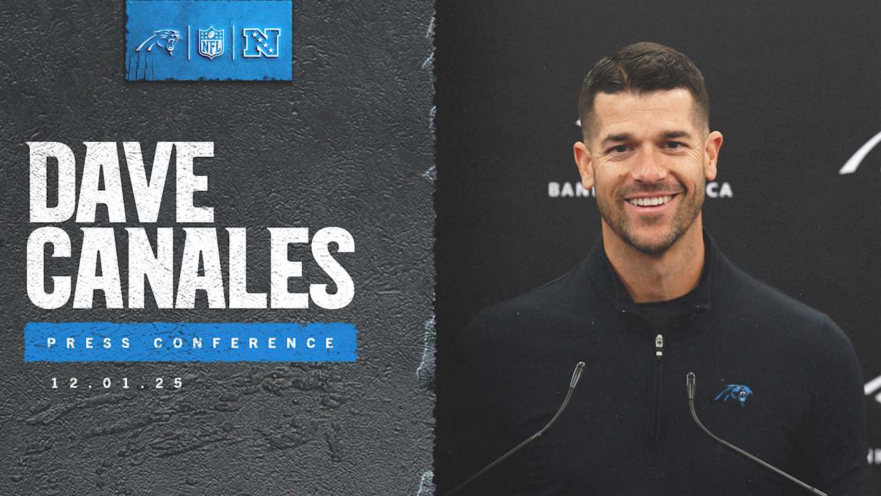 Dave Canales addresses the media ahead of the Panthers bye week