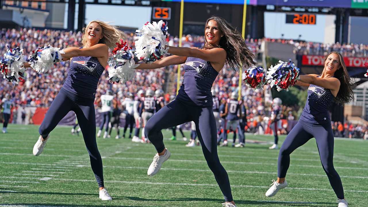 Cheerleaders Perform During Patriots Seahawks Game