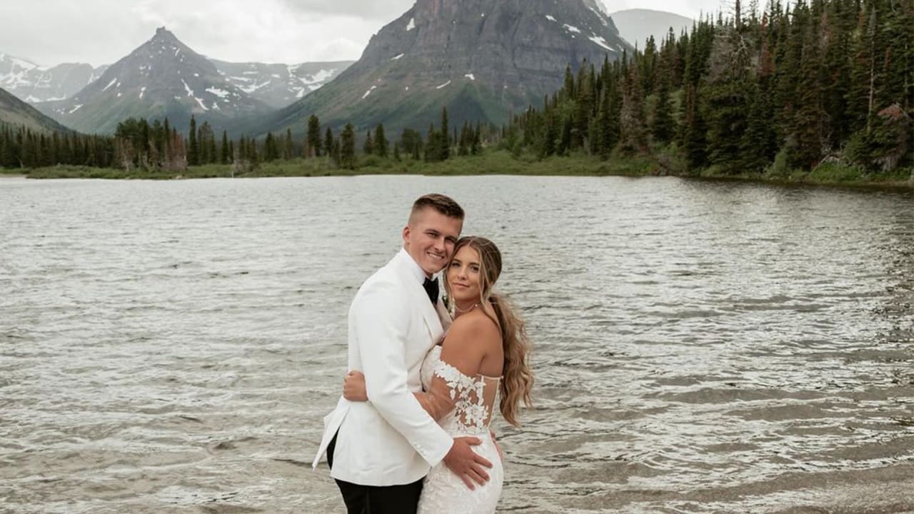 Bailey Zappe marries college sweetheart Hannah in mountains of Montana