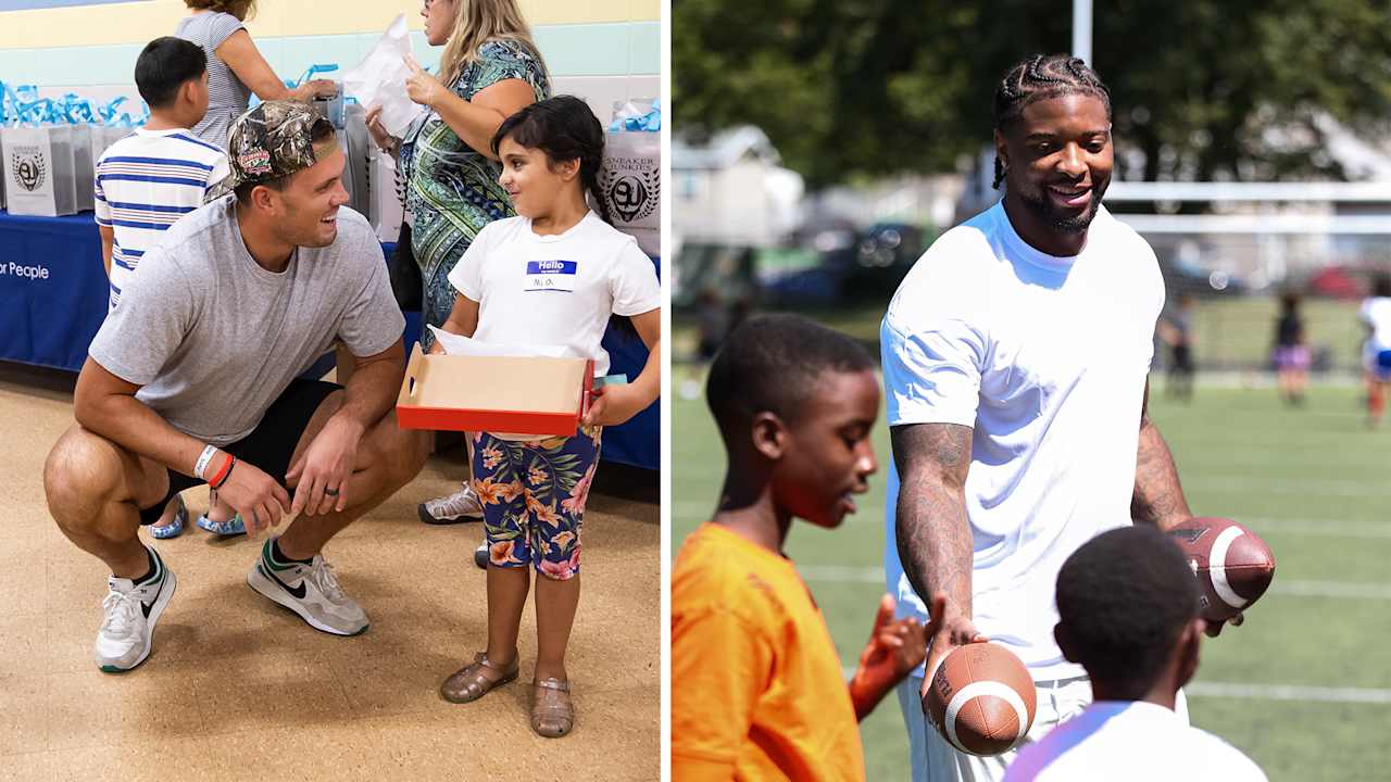 Hunter Henry, Anfernee Jennings help local youth celebrate back-to-school with sneakers, backpacks