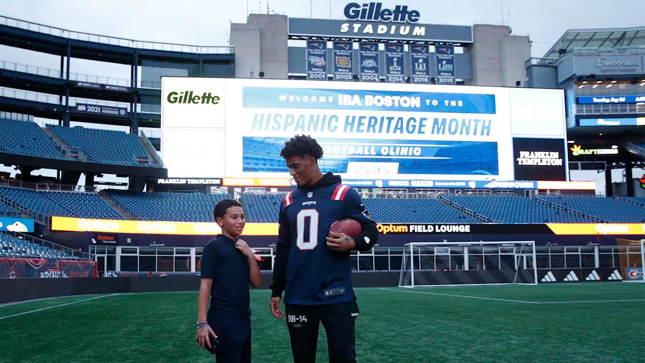 Christian Gonzalez joins Patriots Foundation in hosting Hispanic Heritage Month football clinic for local youth