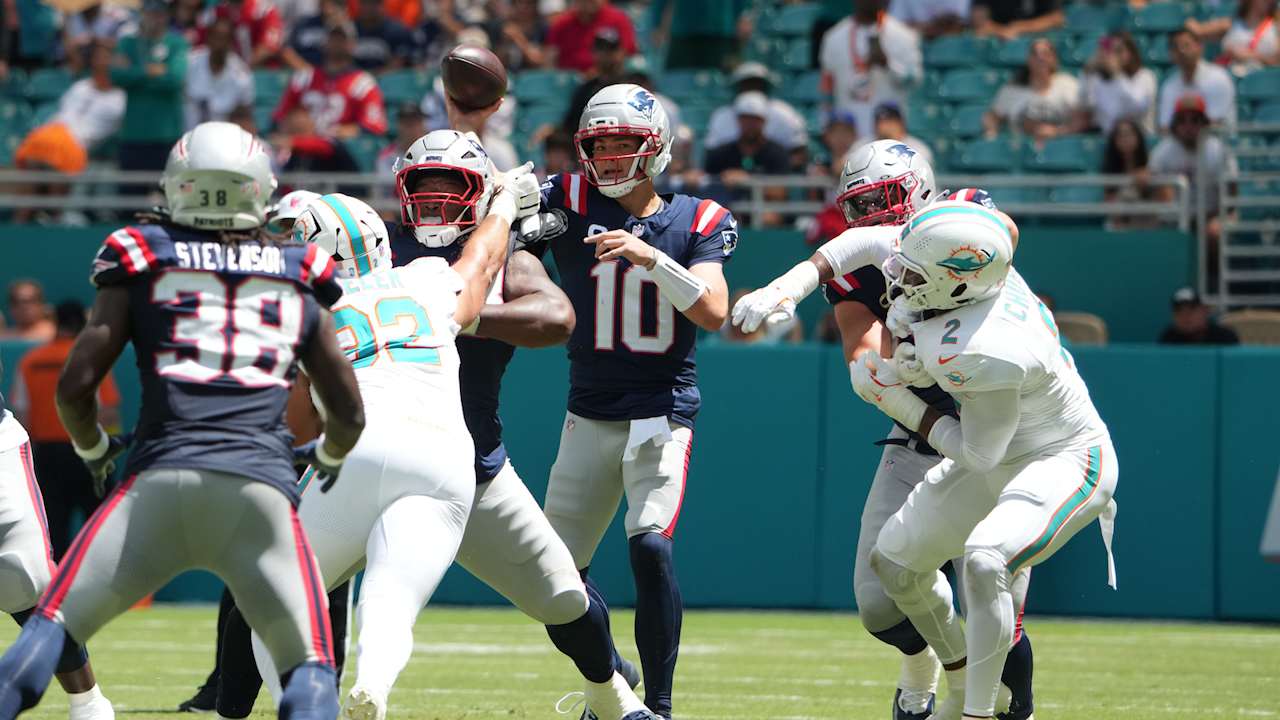 Every Drake Maye Pass Completion from Week 2 vs. Miami Dolphins