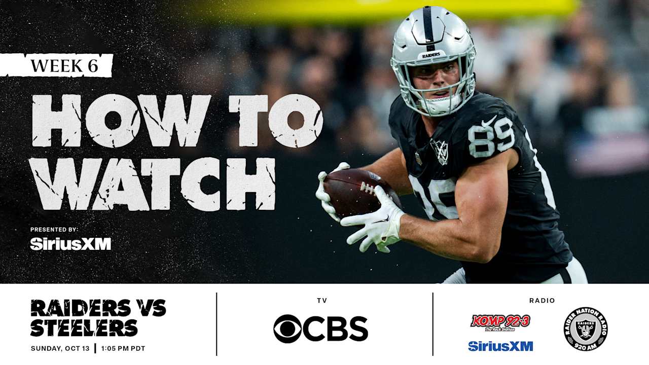 How to watch Las Vegas Raiders vs. Pittsburgh Steelers on October 13