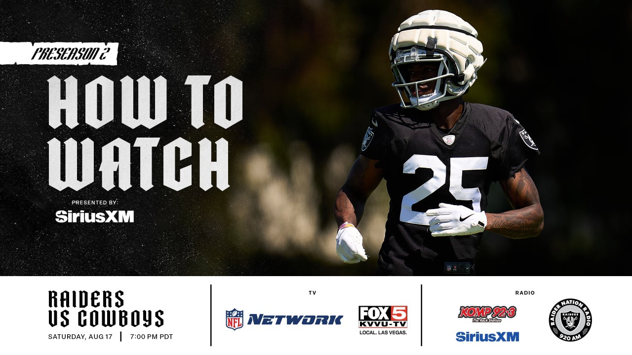 How to watch Las Vegas Raiders vs. Dallas Cowboys on August 17, 2024