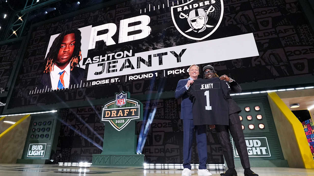 Jeanty getting helped up after hit