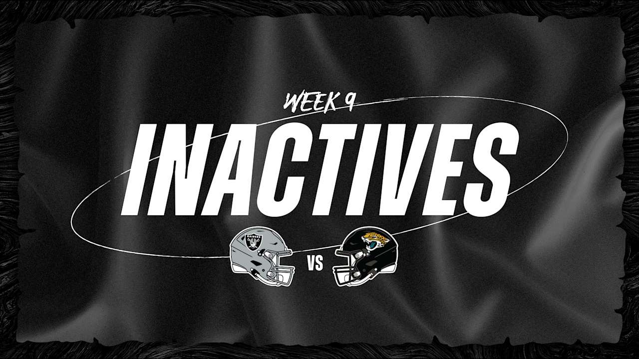 Las Vegas Raiders Week 9 Inactives vs. Jacksonville Jaguars