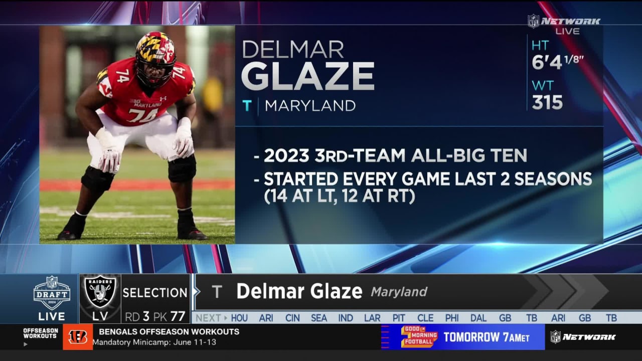 Tackle DJ Glaze is a Raider 77th pick 2024 NFL Draft