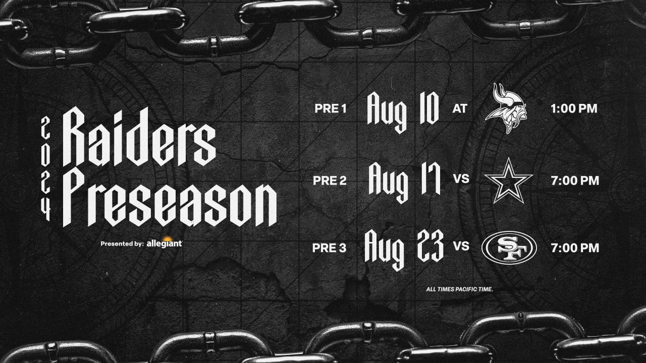 Raiders' 2024 preseason dates finalized