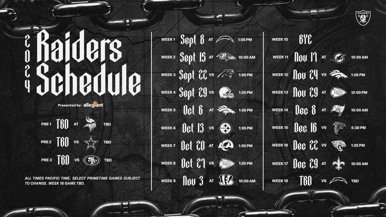 Raiders Upcoming Schedule 2024 Lok Marjy Cinderella