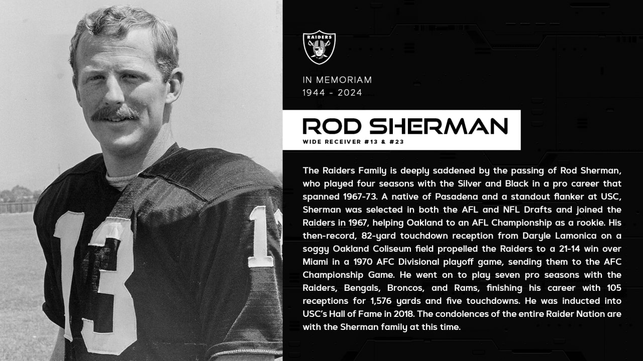 Raiders mourn the passing of Rod Sherman